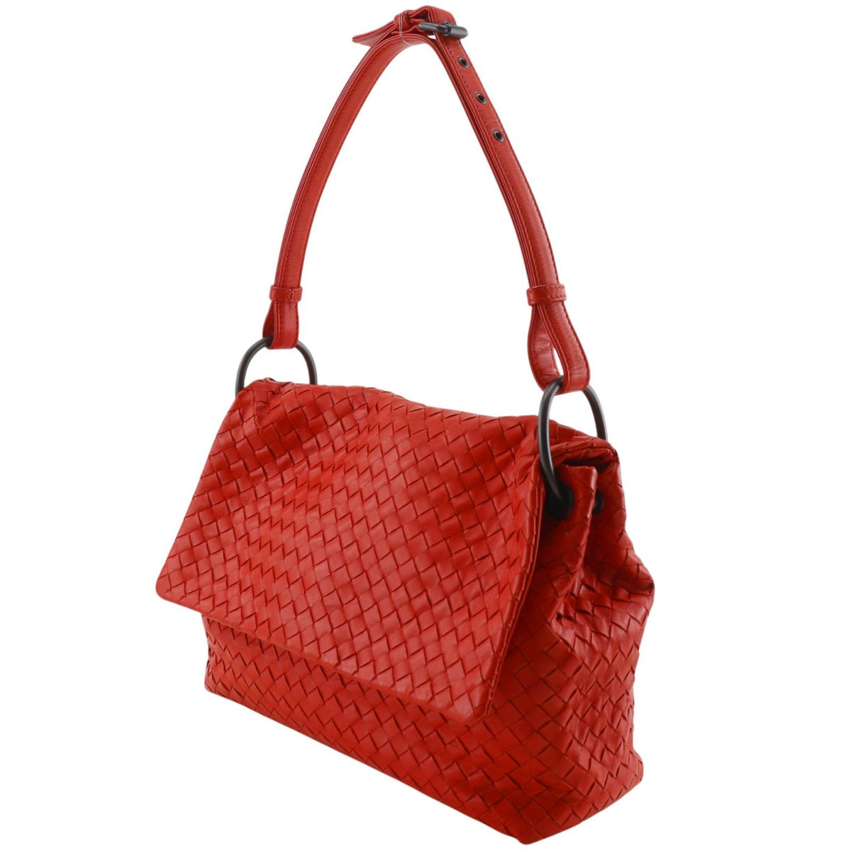 Bottega Veneta Intrecciato Calfskin Red Shoulder Bag — view 2