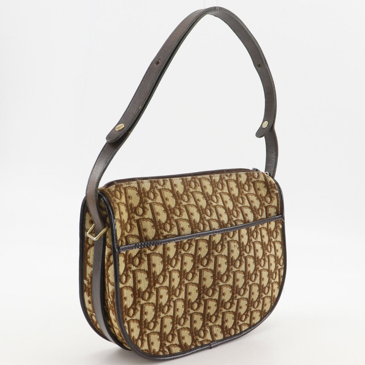 Dior Trotter CD Logo Vintage Canvas Brown Shoulder Bag — view 3