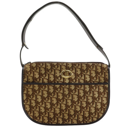 Dior Trotter CD Logo Vintage Canvas Brown Shoulder Bag