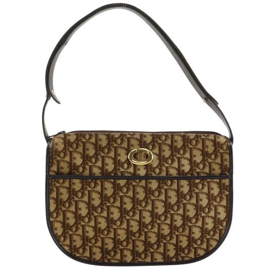 Dior Trotter CD Logo Vintage Canvas Brown Shoulder Bag