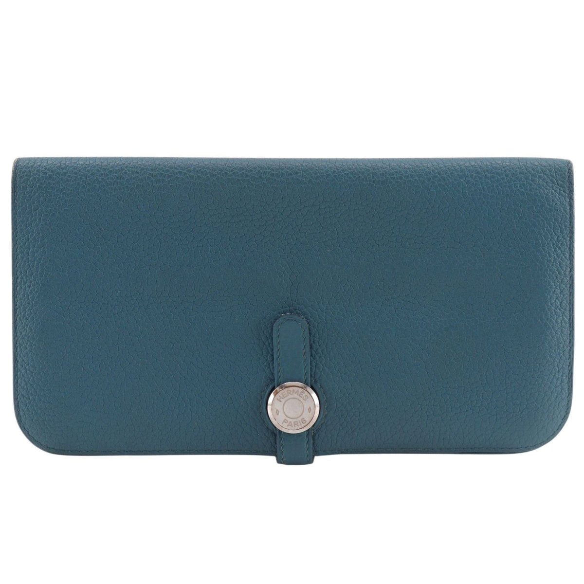 Hermes Dogon Long Taurillon Clemence Blue Wallet