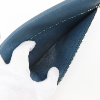 Hermes Dogon Long Taurillon Clemence Blue Wallet — view 8