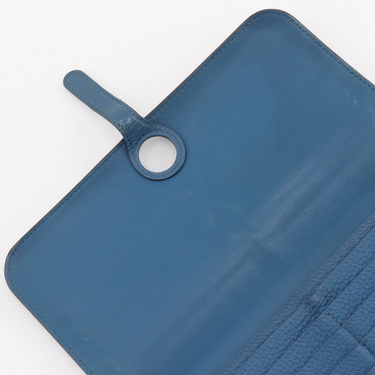Hermes Dogon Long Taurillon Clemence Blue Wallet — view 5