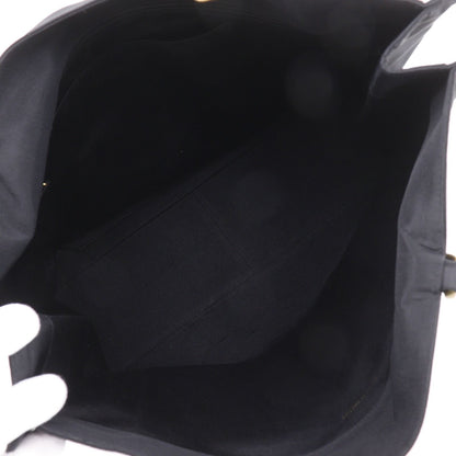 Chanel CC Logo Chain Tote Bag Nylon Black — view 6