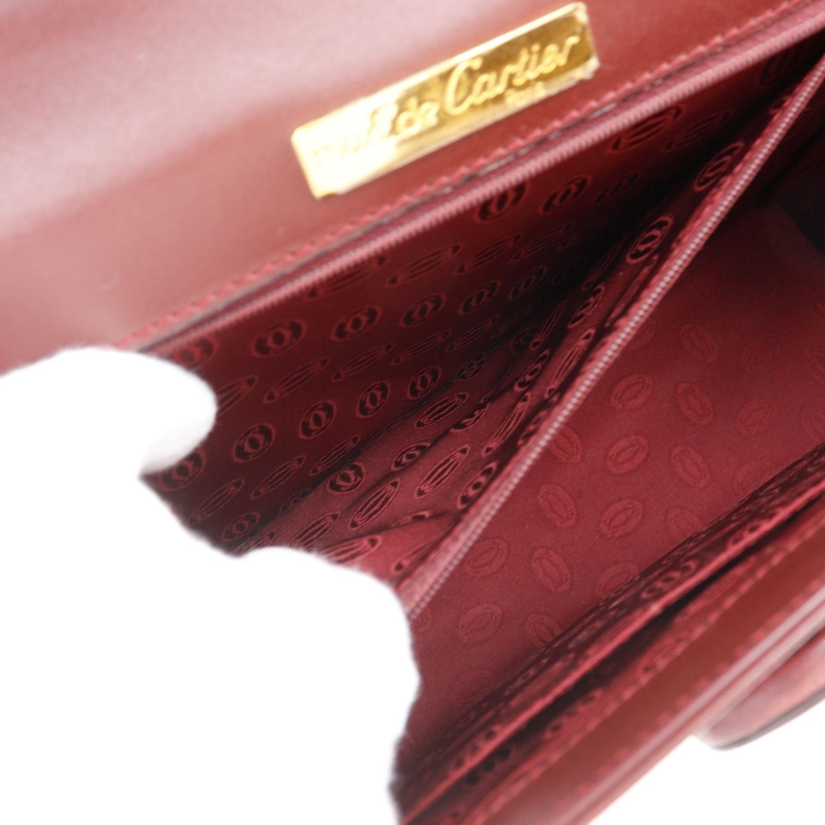 Cartier Must Line Calfskin Bordeaux Handbag — view 7