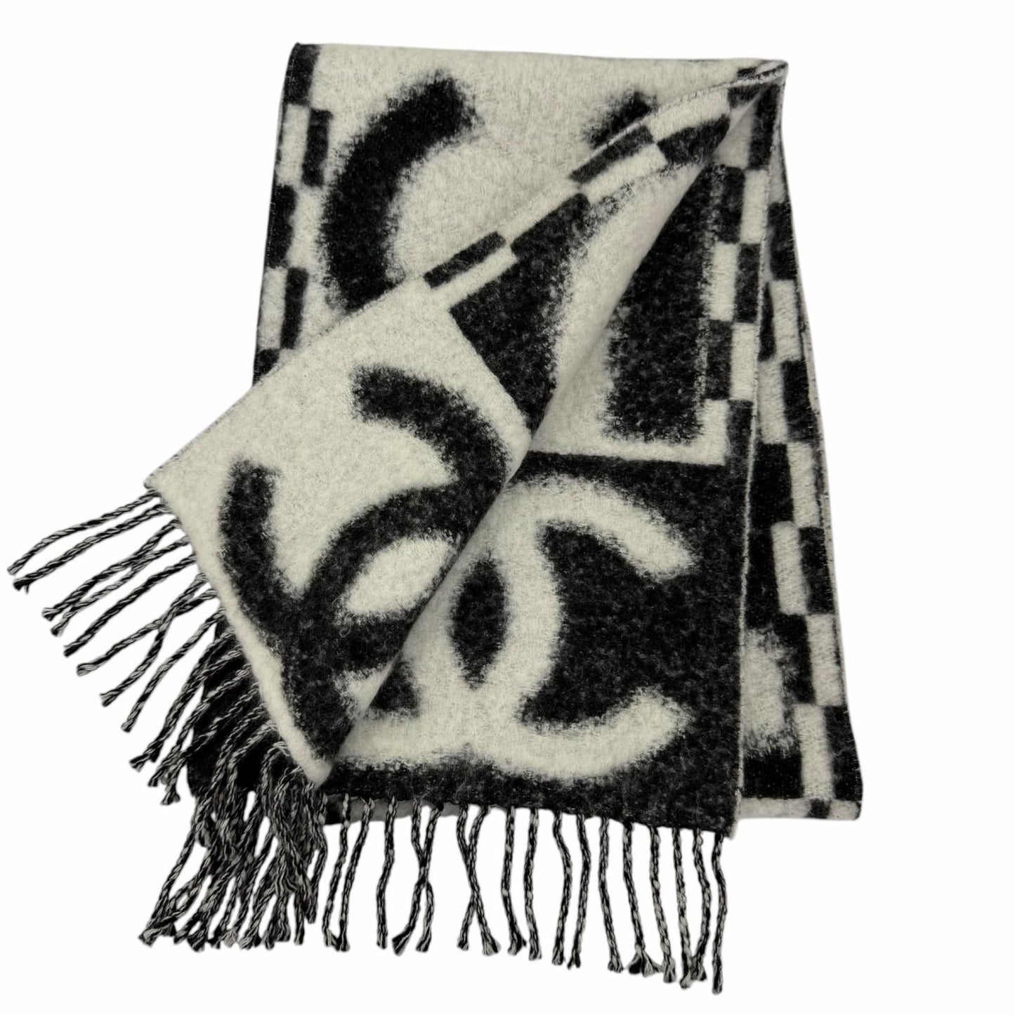 Chanel Cashmere Silk Blend CC Logo Scarf — view 3