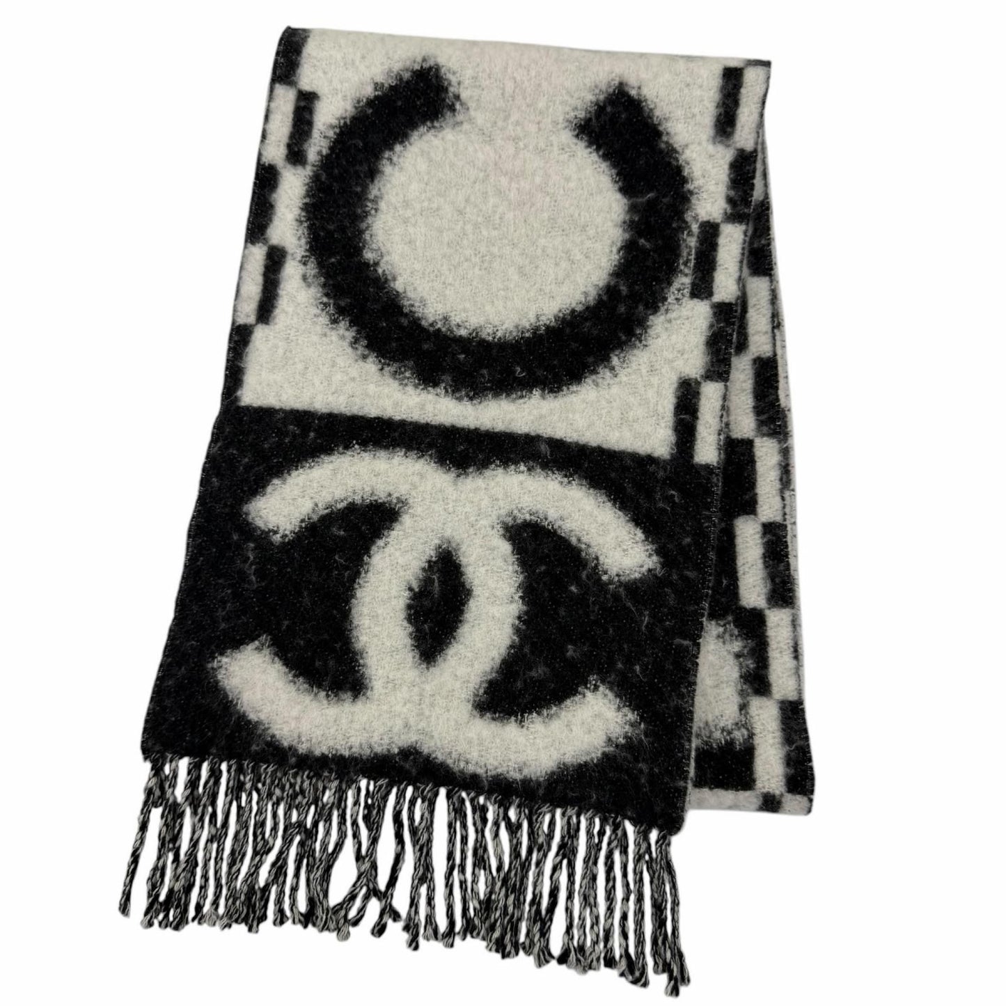 Chanel Cashmere Silk Blend CC Logo Scarf