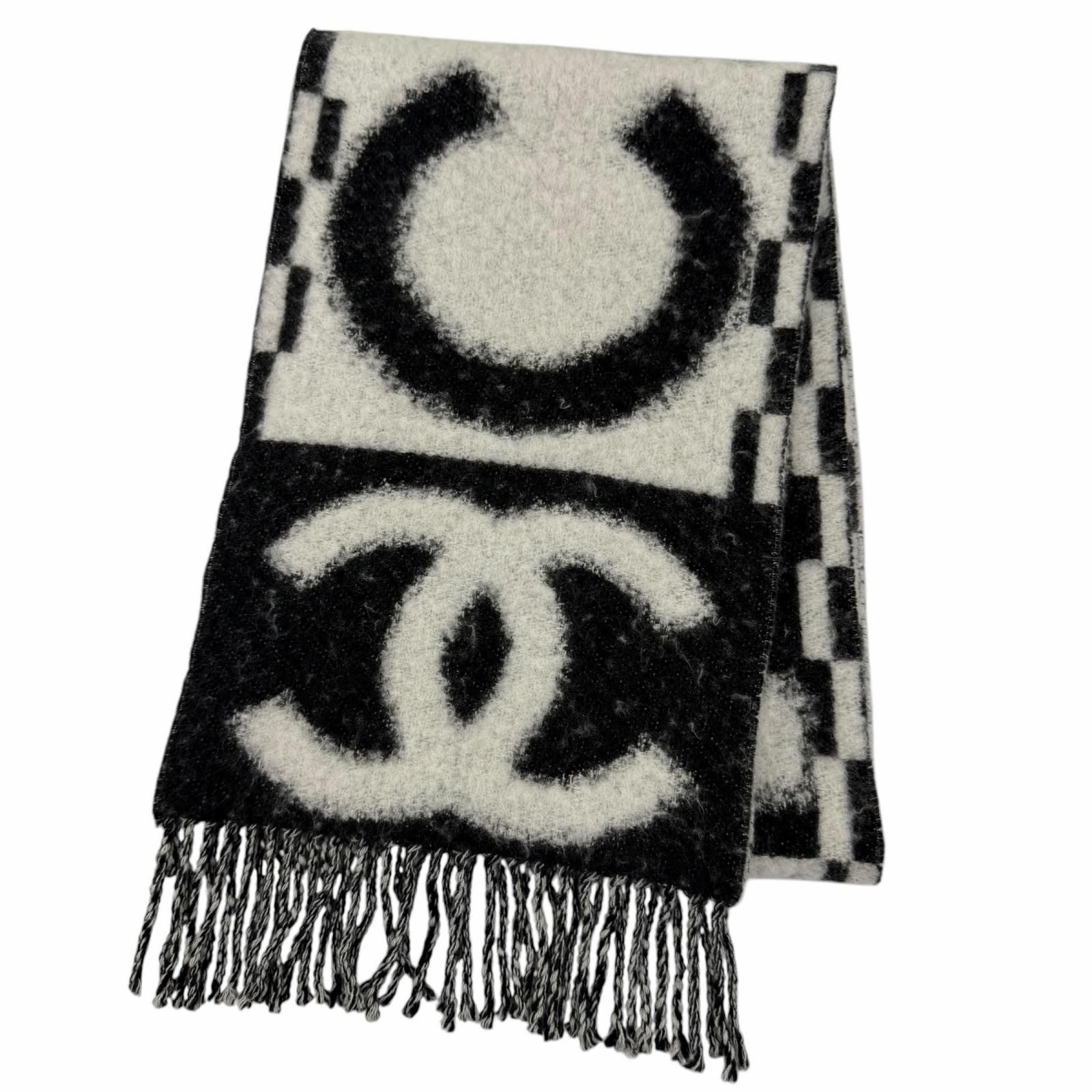 Chanel Cashmere Silk Blend CC Logo Scarf