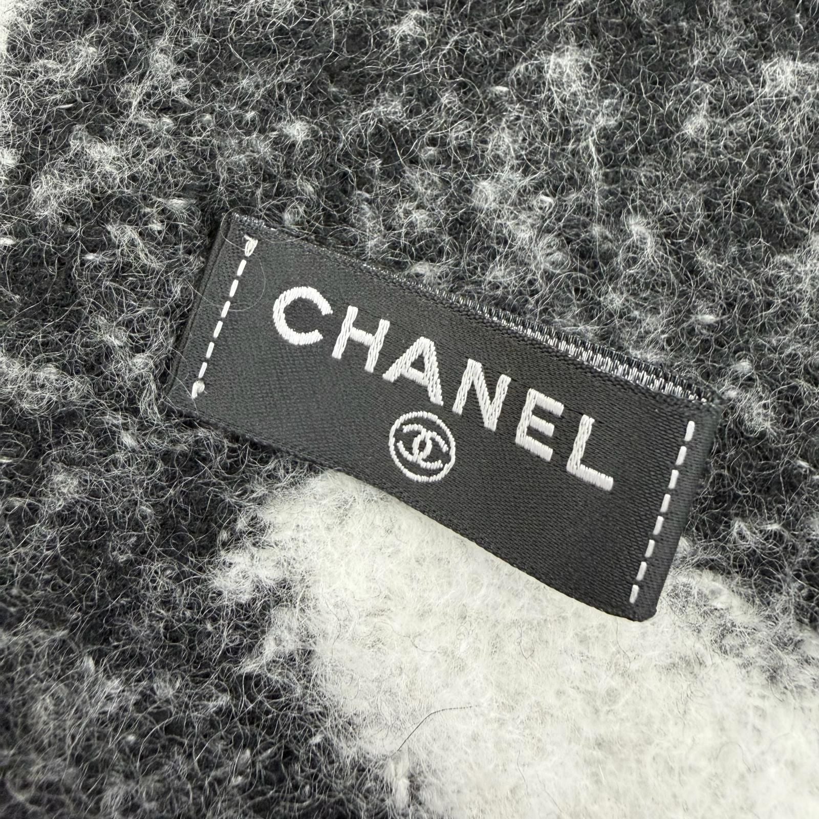 Chanel Cashmere Silk Blend CC Logo Scarf — view 8