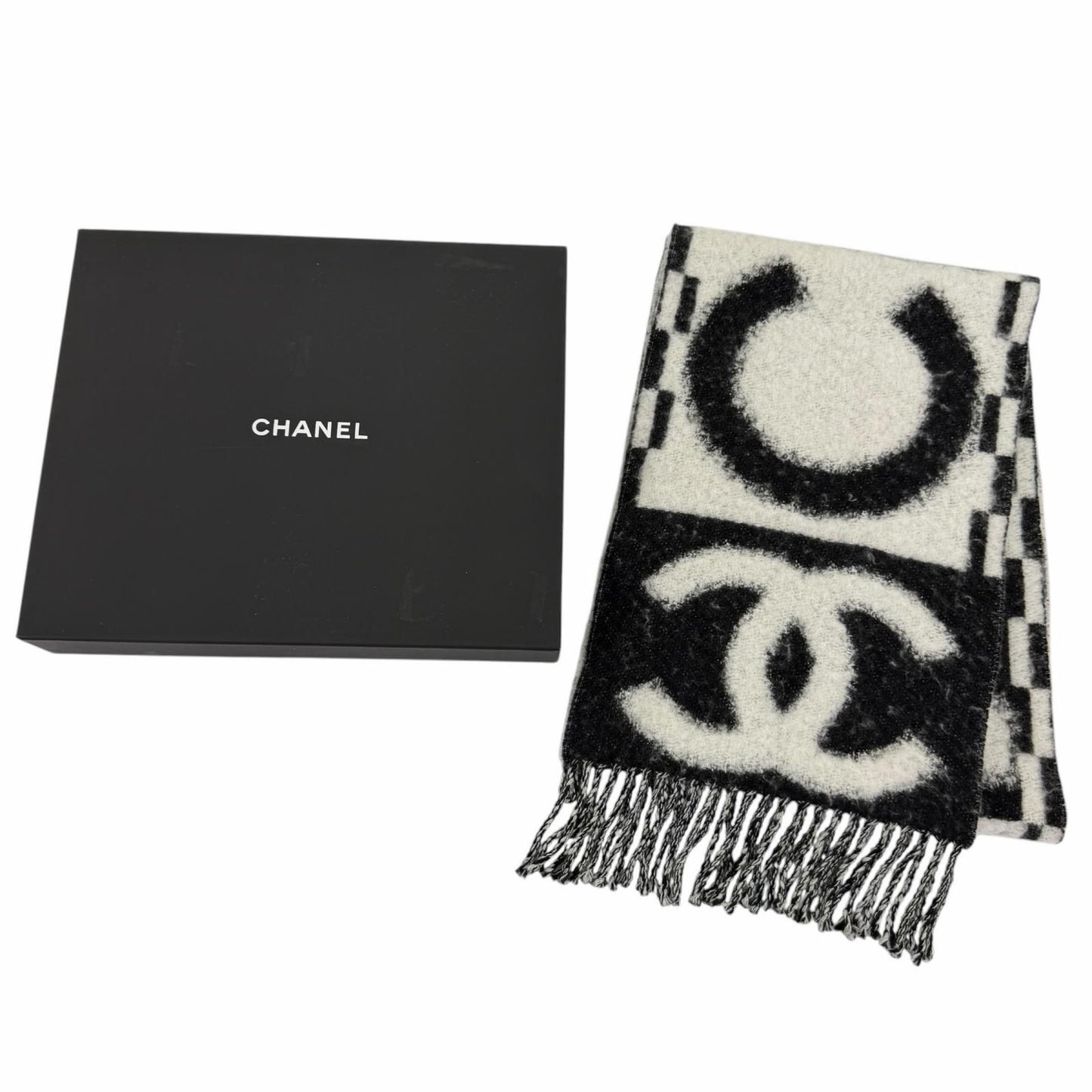 Chanel Cashmere Silk Blend CC Logo Scarf — view 2