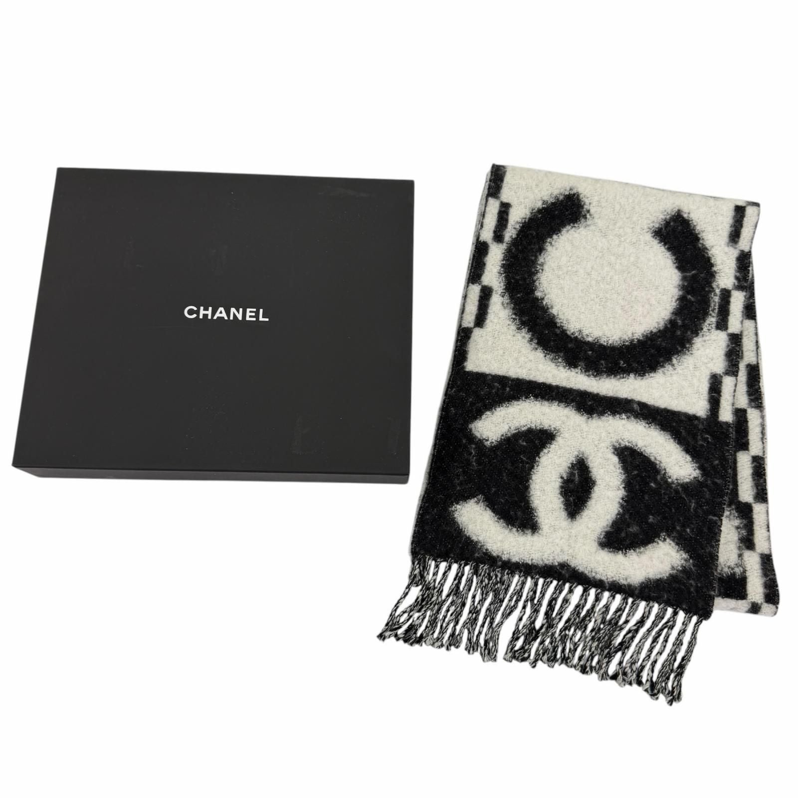 Chanel Cashmere Silk Blend CC Logo Scarf — view 2