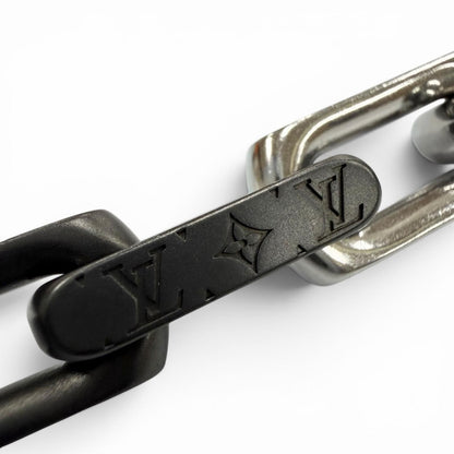 Louis Vuitton Bracelet Monogram Chain Black Silver — view 3