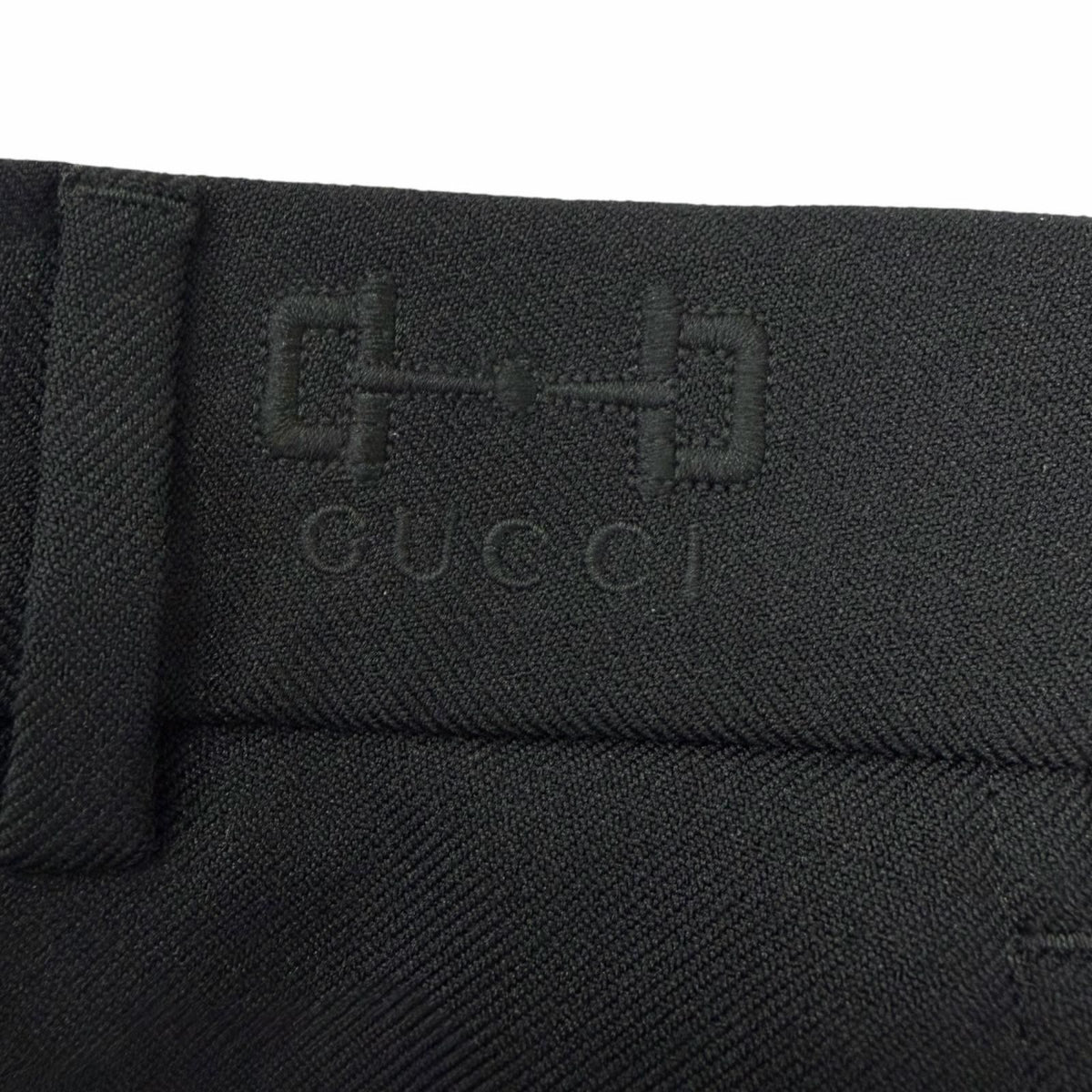 Gucci Logo Embroidery Side Line Trousers Pants Black 44 — view 5