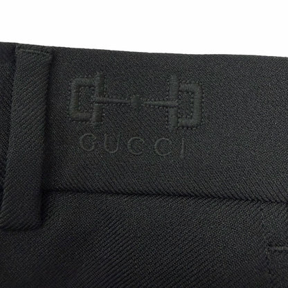 Gucci Logo Embroidery Side Line Trousers Pants Black 44 — view 5