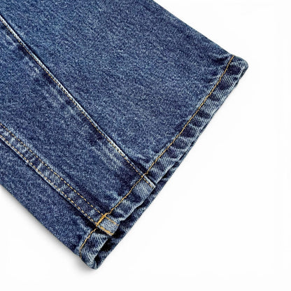 Loewe Asymmetric JE Denim Logo Leather Patch Pants Indigo Blue 46 — view 6