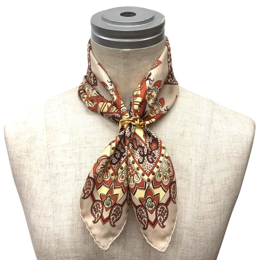 Hermes Scarf Carre 45 Amoeba Flower Greige — view 2