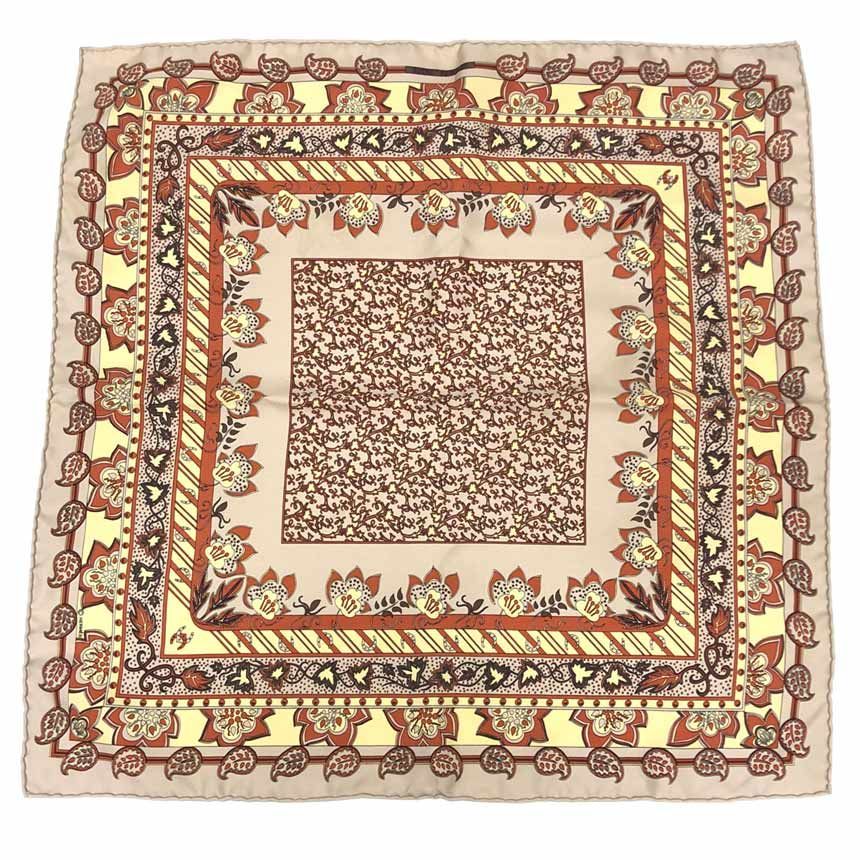 Hermes Scarf Carre 45 Amoeba Flower Greige