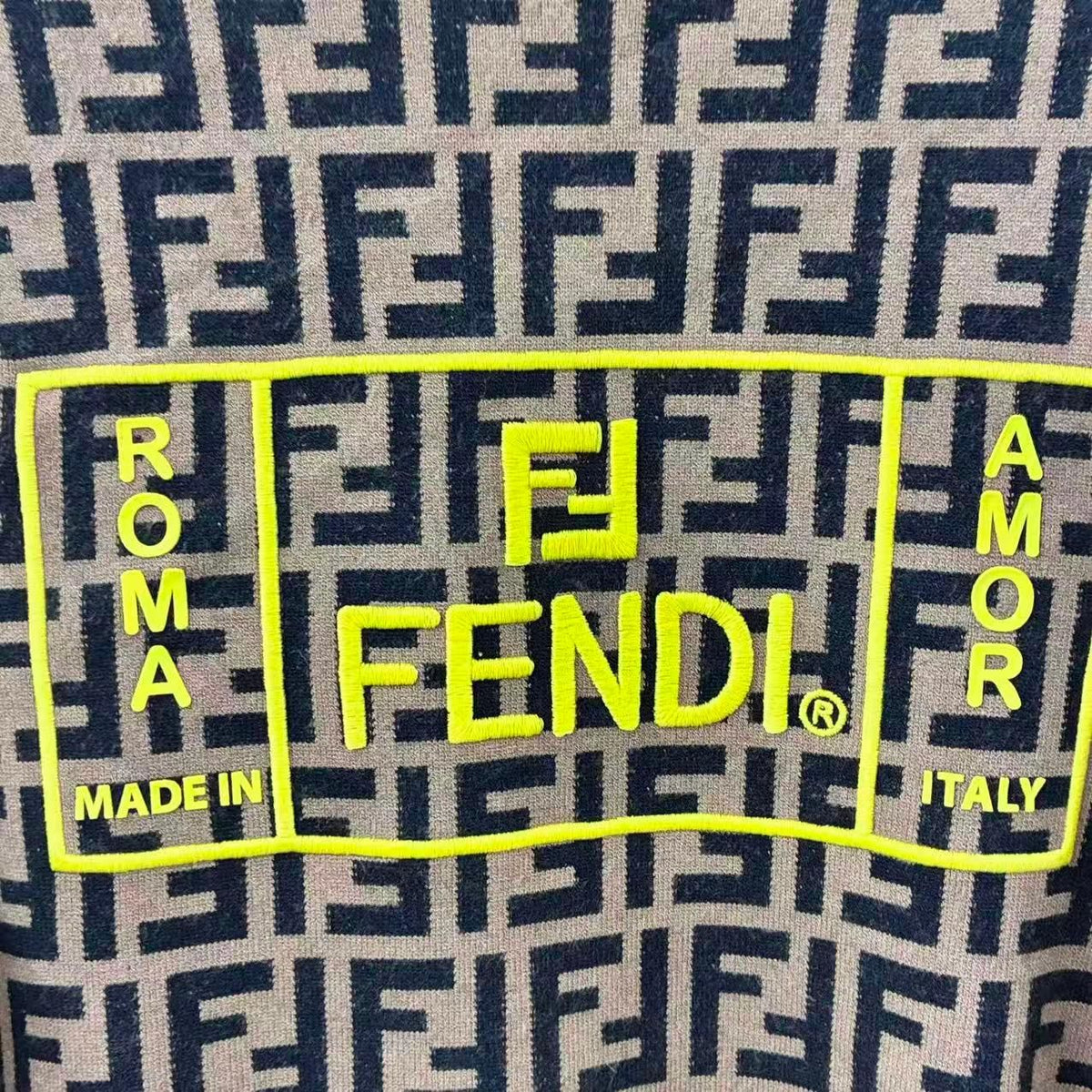 Fendi Sweater Knit Logo FF Zucca Pattern Brown 44 — view 4