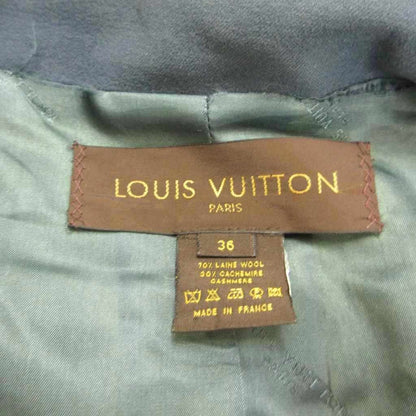 Louis Vuitton Coat Wool 36 Blue Double Breasted Long Sleeve Long Length Logo — view 6