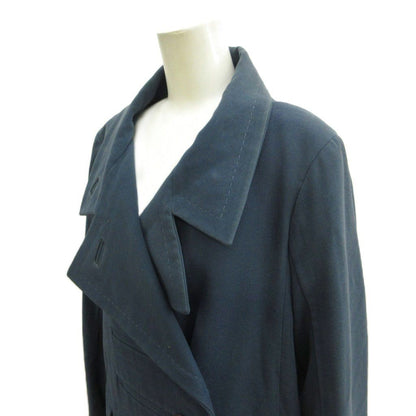 Louis Vuitton Coat Wool 36 Blue Double Breasted Long Sleeve Long Length Logo — view 4