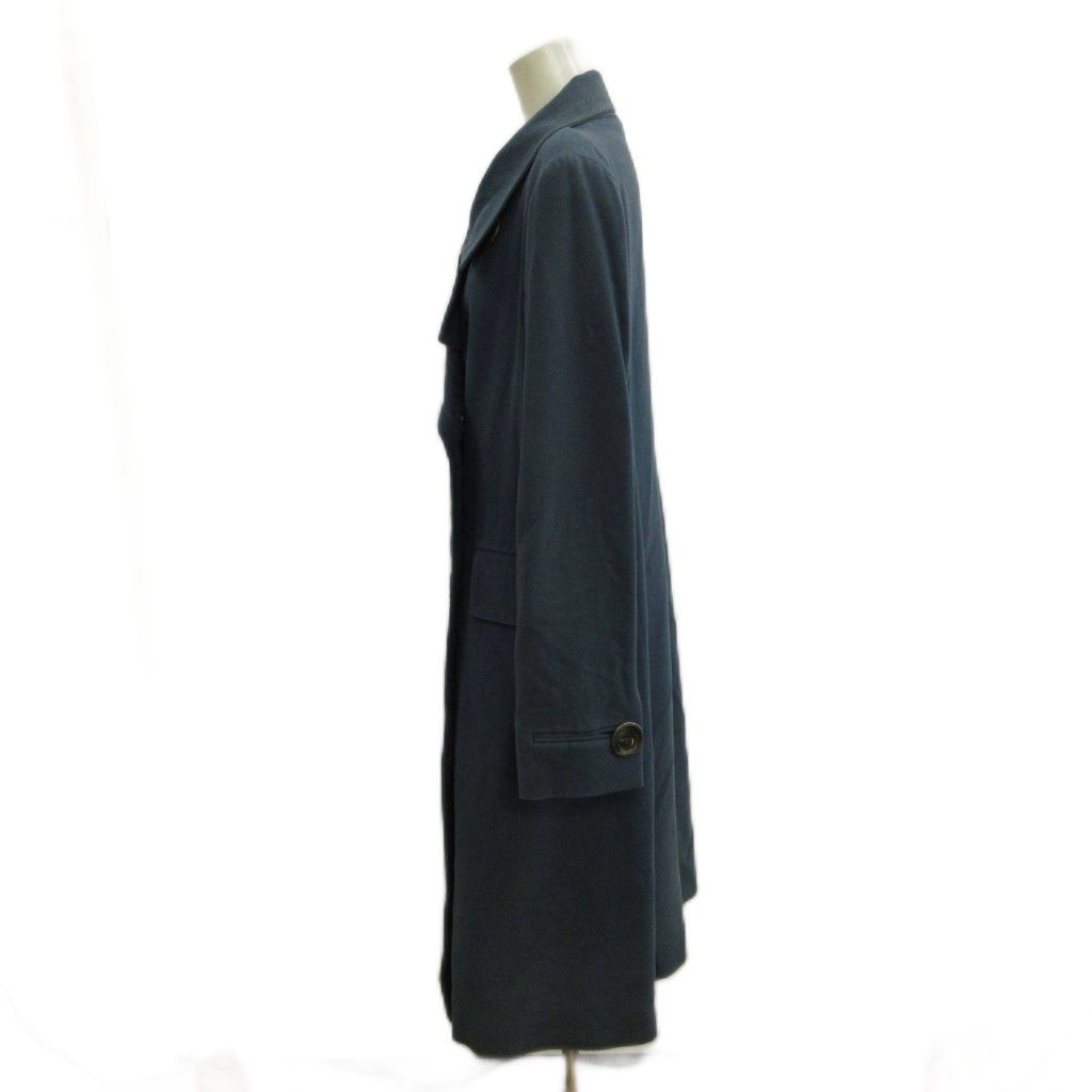 Louis Vuitton Coat Wool 36 Blue Double Breasted Long Sleeve Long Length Logo — view 3