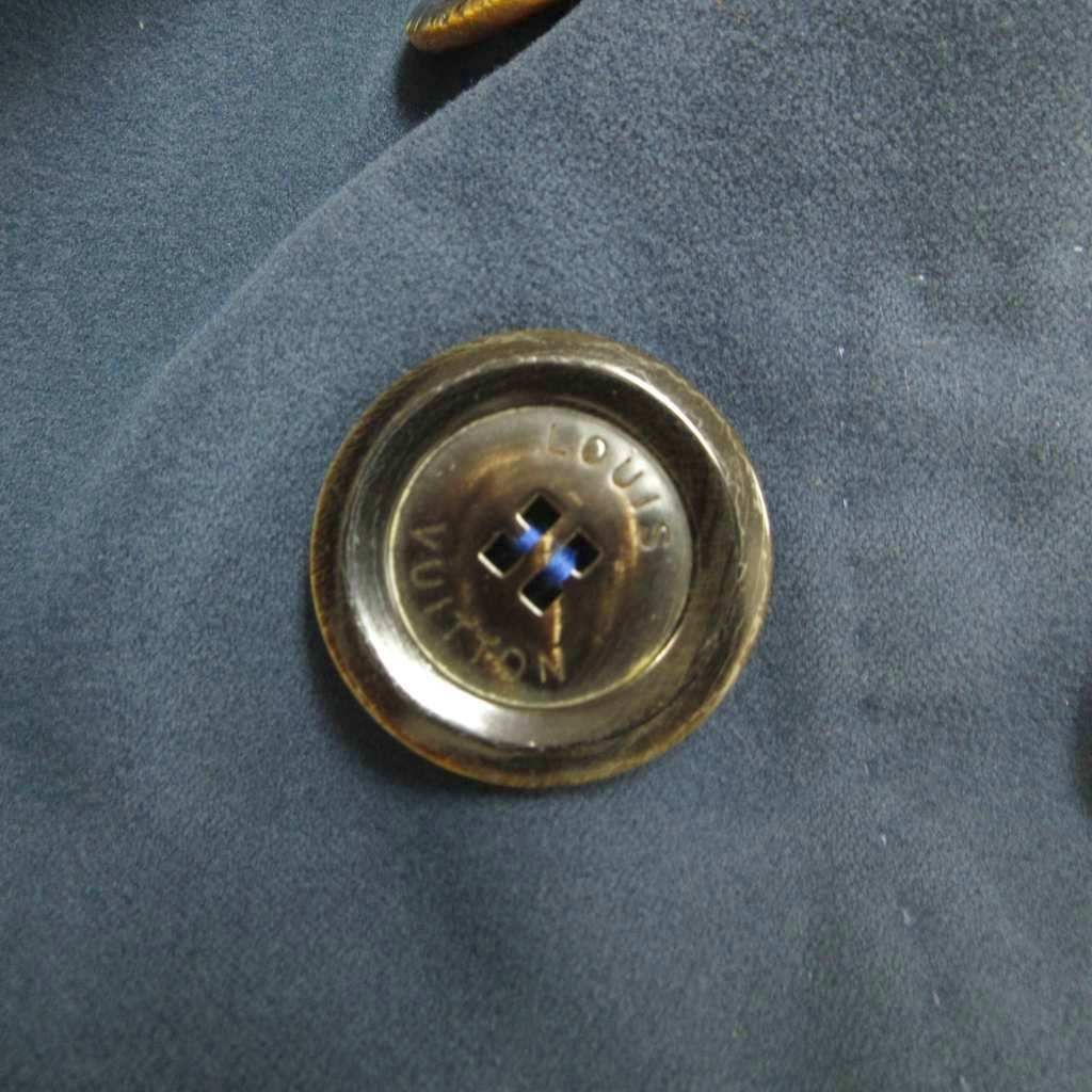 Louis Vuitton Coat Wool 36 Blue Double Breasted Long Sleeve Long Length Logo — view 8