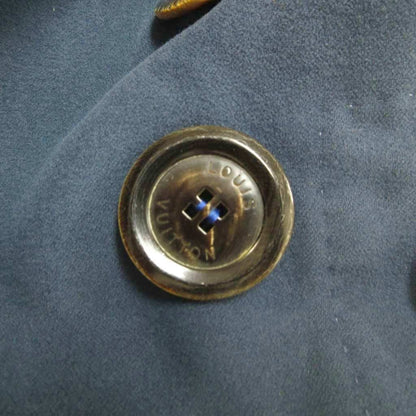 Louis Vuitton Coat Wool 36 Blue Double Breasted Long Sleeve Long Length Logo — view 8