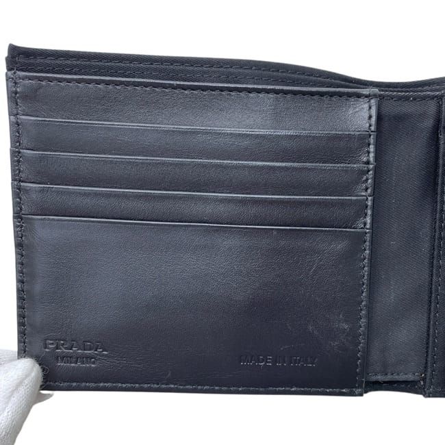 Prada Bifold Wallet Black Nero Tessuto Nylon Leather — view 8