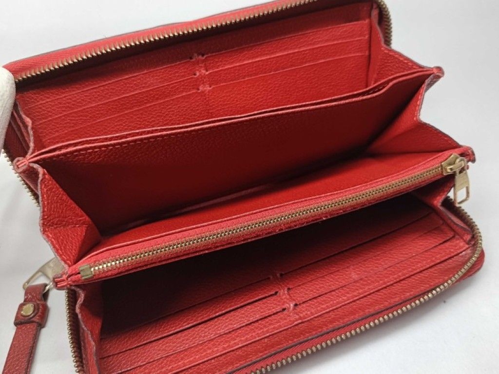 Louis Vuitton Wallet Zippy Cerise Monogram Empreinte Zip Around Gold — view 6