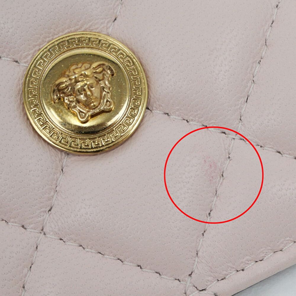 Versace Fragment Case Quilted Leather Pink Medusa Gold Card — view 7