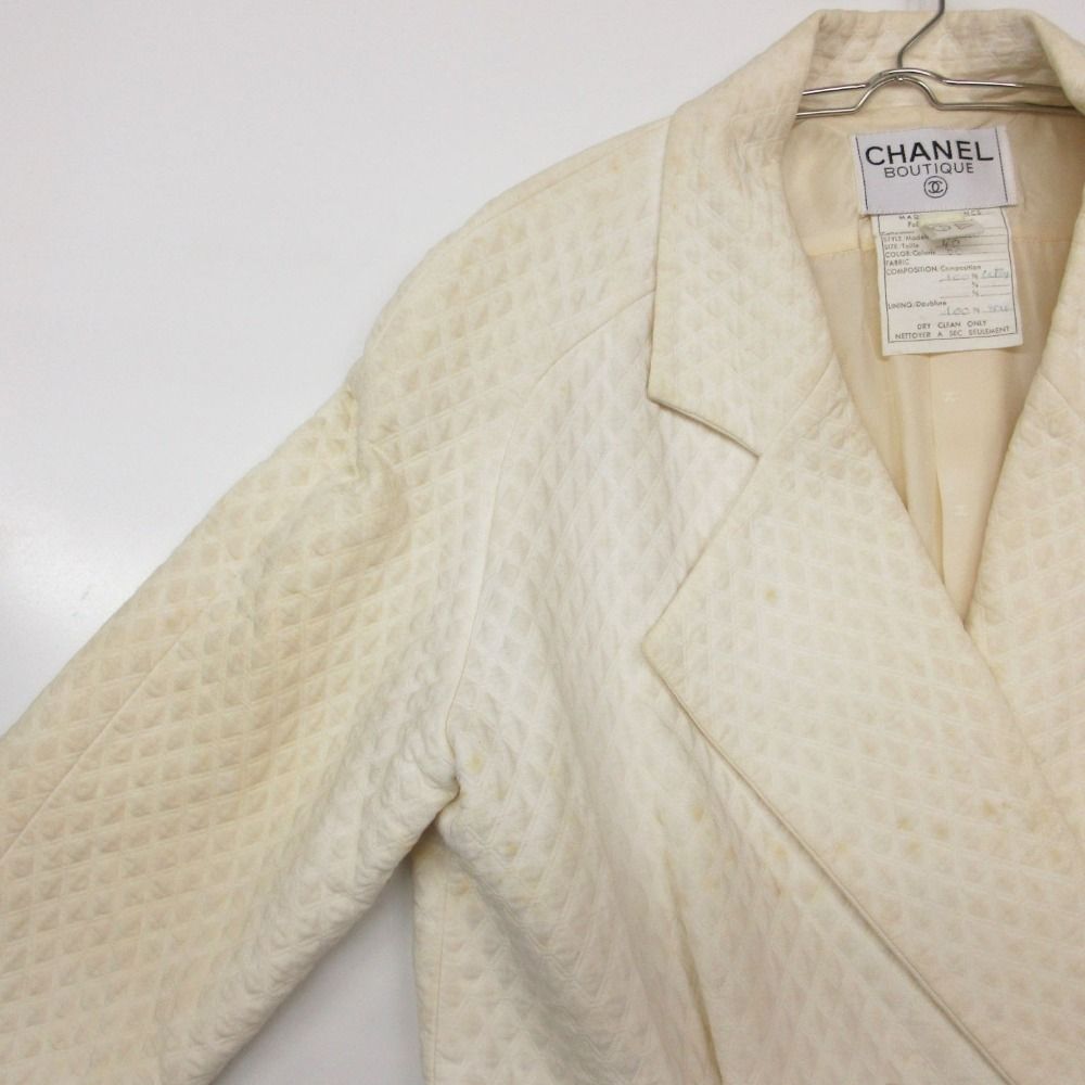 Chanel Coat Quilted Long Chesterfield Ivory — view 4