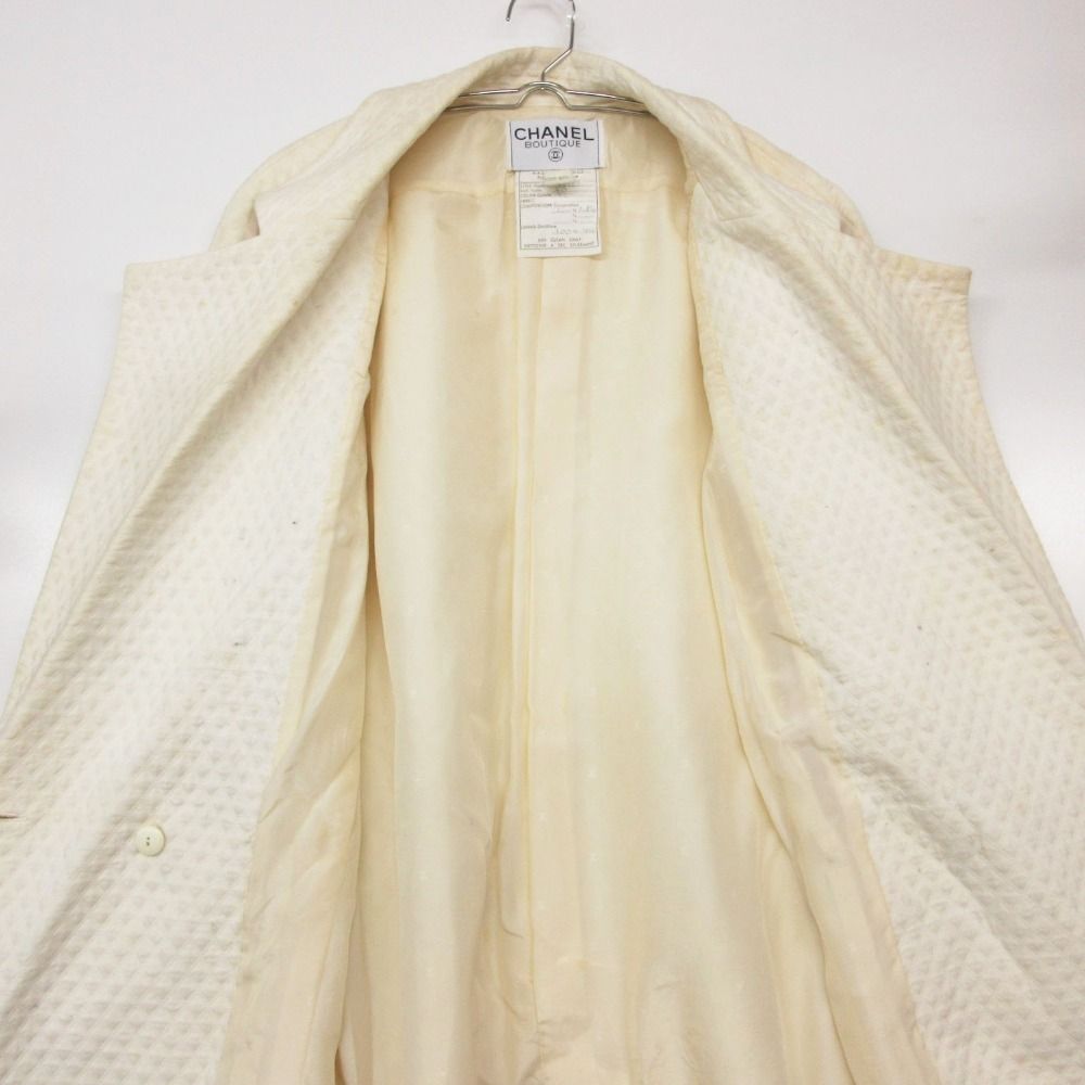 Chanel Coat Quilted Long Chesterfield Ivory — view 3