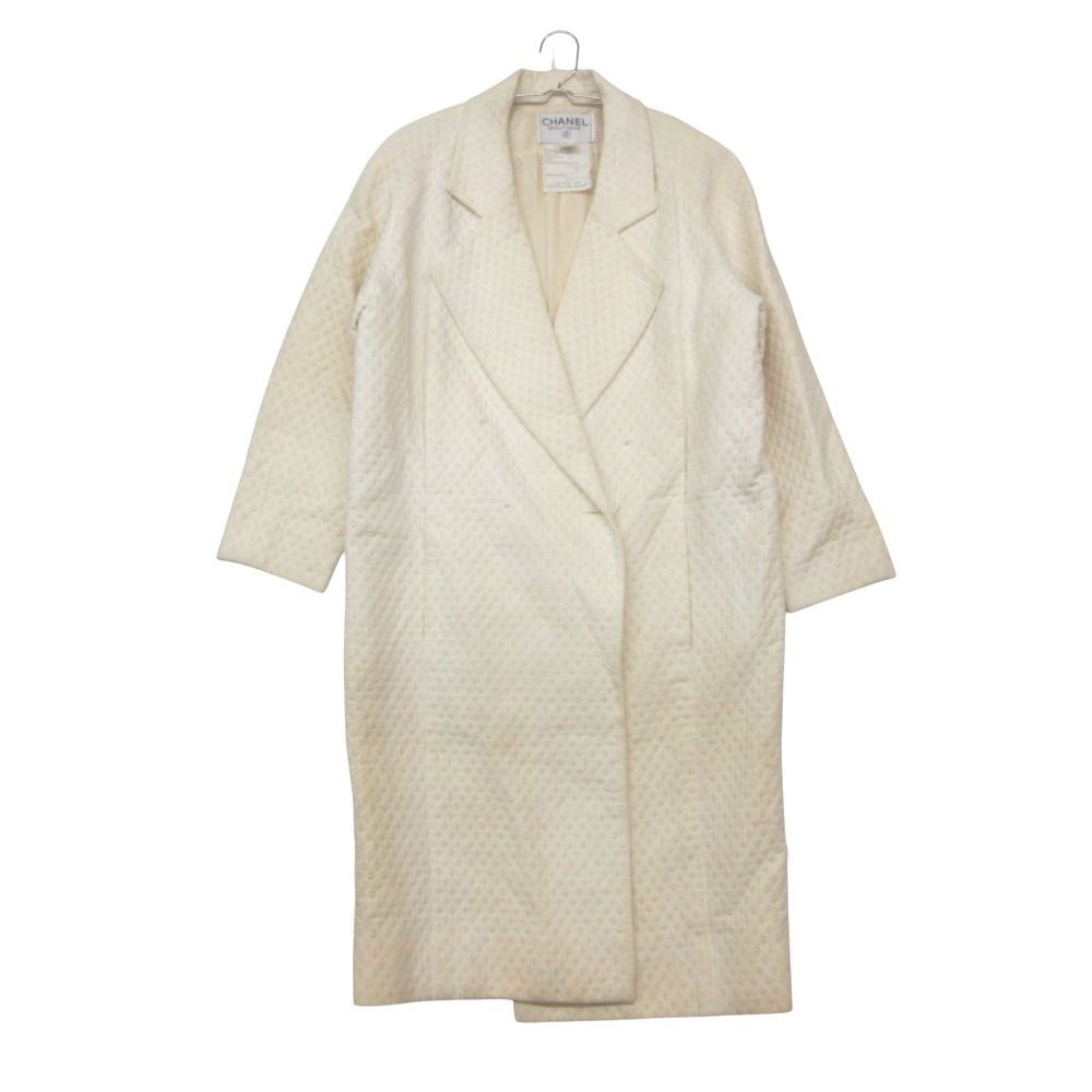 Chanel Coat Quilted Long Chesterfield Ivory