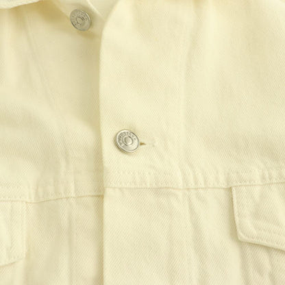 Balenciaga Cut Waistband Denim Jacket Oversize 36 White ES — view 8