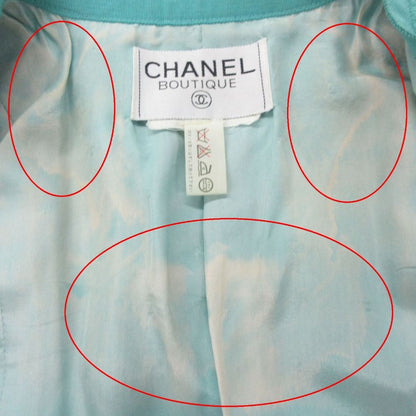 Chanel Suit Vintage All Over Print Jacquard Set Collarless Jacket Tight Skirt Light — view 7
