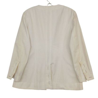 Chanel Suit Vintage Skirt Set Long Jacket CC Logo Lining Off White — view 3