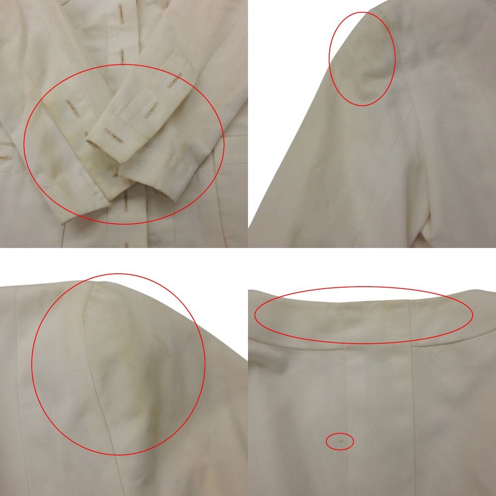 Chanel Suit Vintage Skirt Set Long Jacket CC Logo Lining Off White — view 8