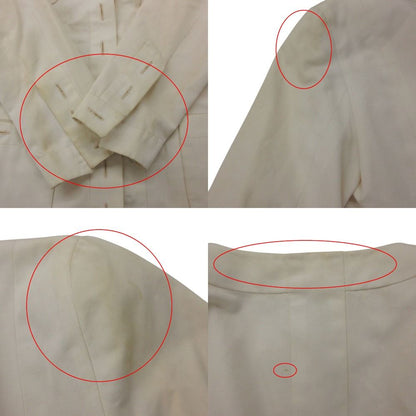 Chanel Suit Vintage Skirt Set Long Jacket CC Logo Lining Off White — view 8