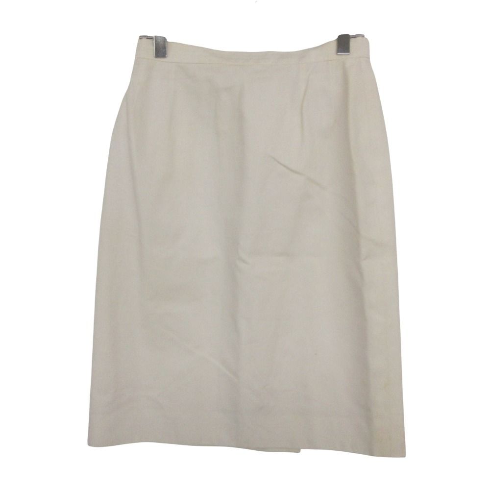 Chanel Suit Vintage Skirt Set Long Jacket CC Logo Lining Off White — view 4