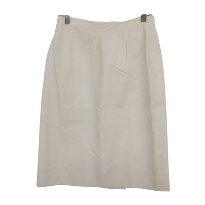 Chanel Suit Vintage Skirt Set Long Jacket CC Logo Lining Off White — view 4