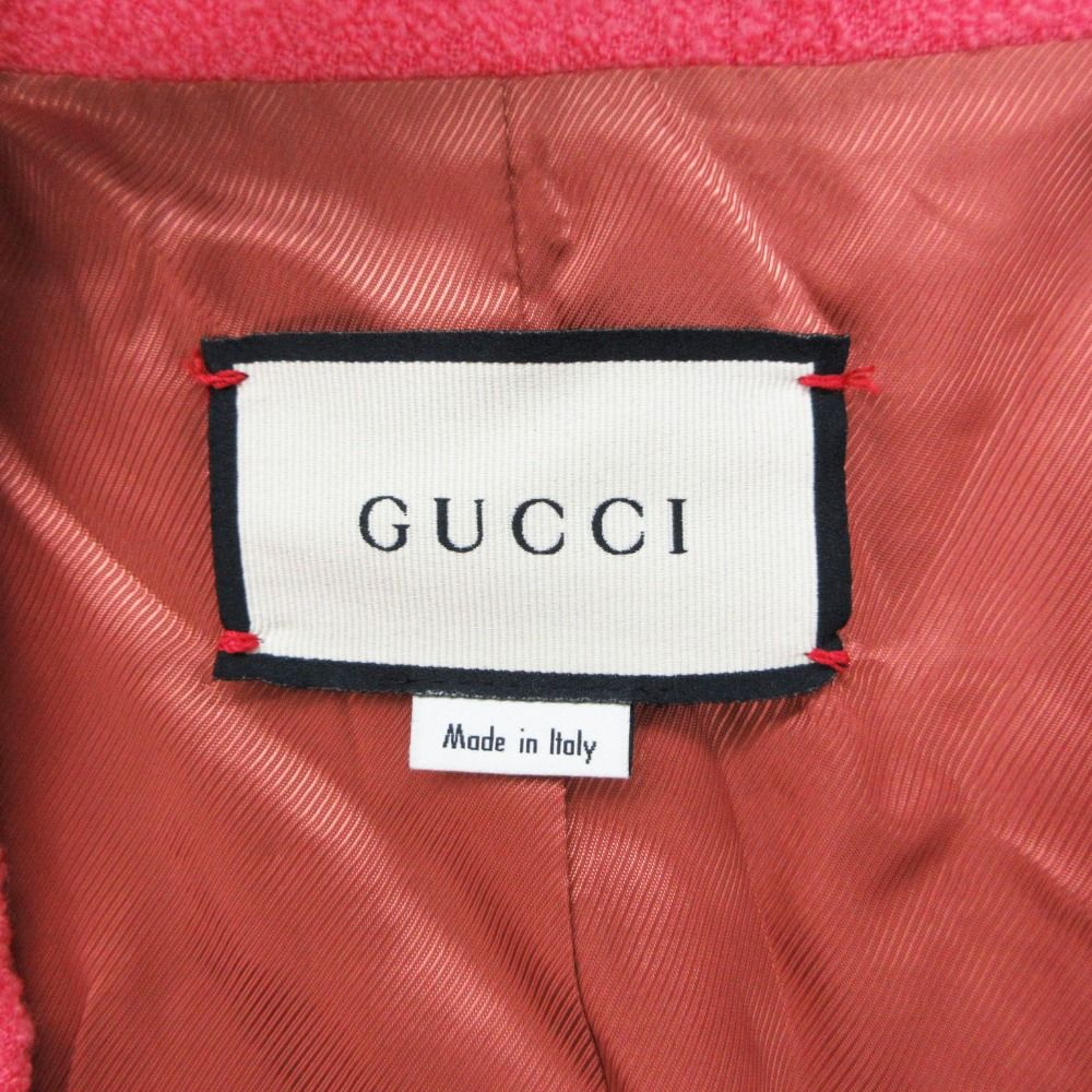 Gucci jacket Interlocking G Button Tweed Croppedjacket Shaw-g Length Pink — view 7