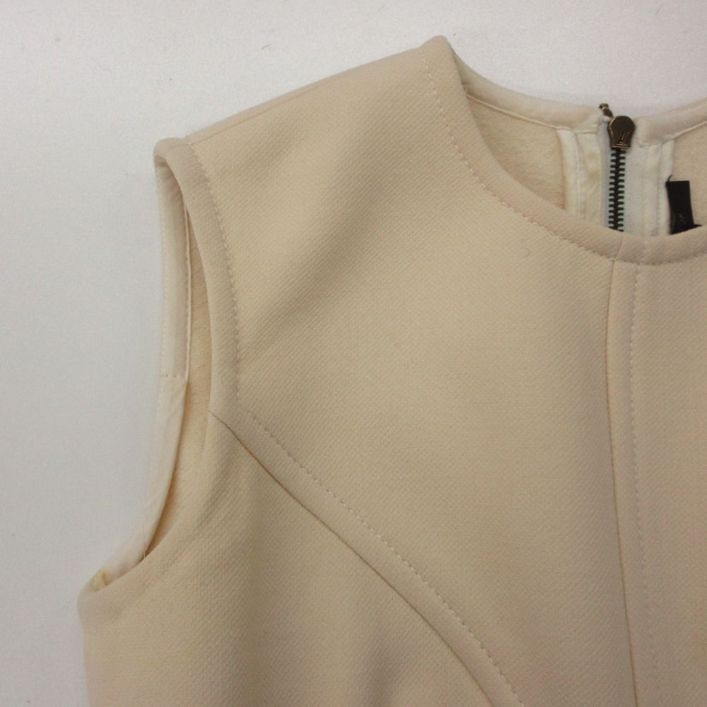Louis Vuitton Dress Sleeveless Wool Knee Length White — view 5