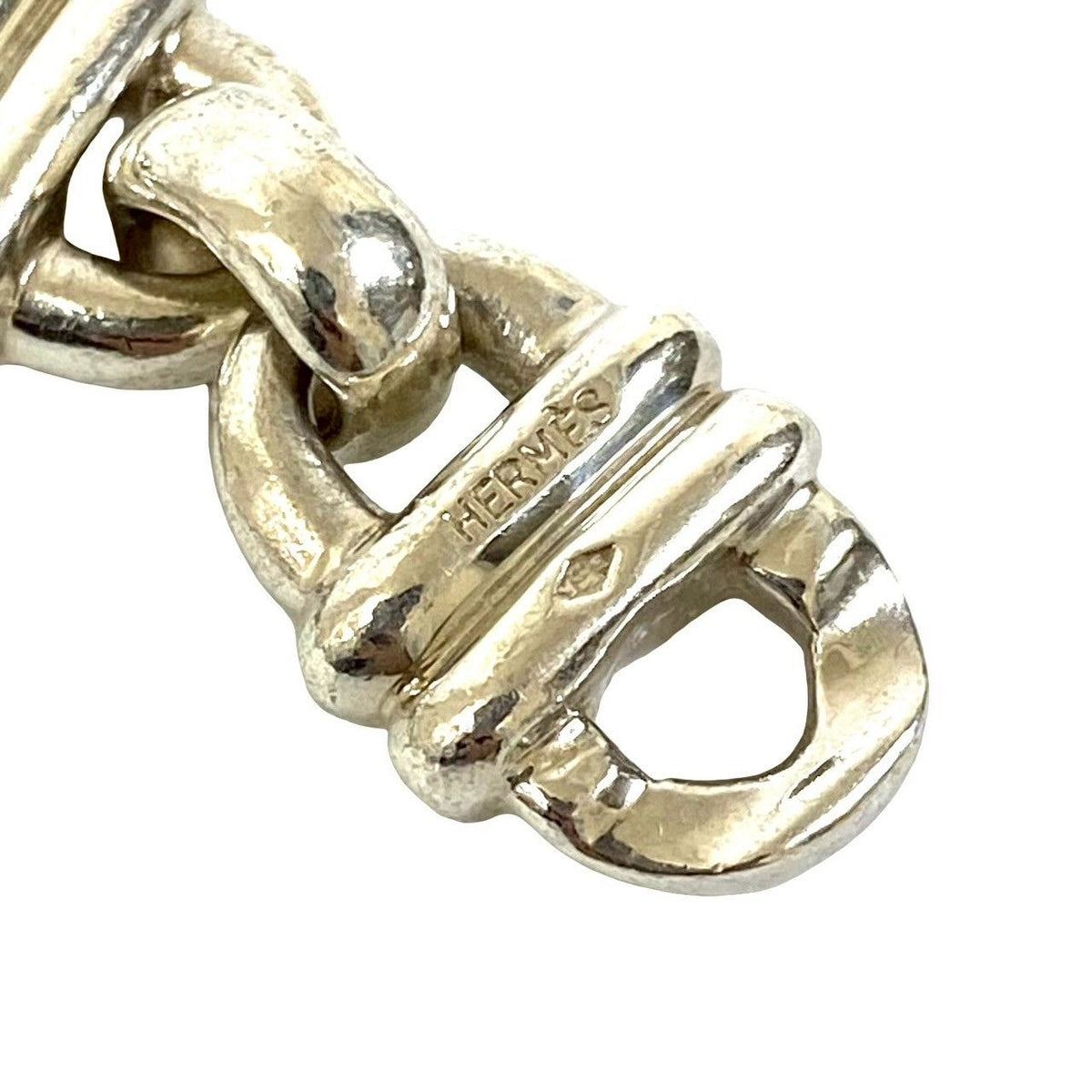 Hermes Vintage Cybele 925 Sterling Silver Chain Bracelet Bangle — view 3