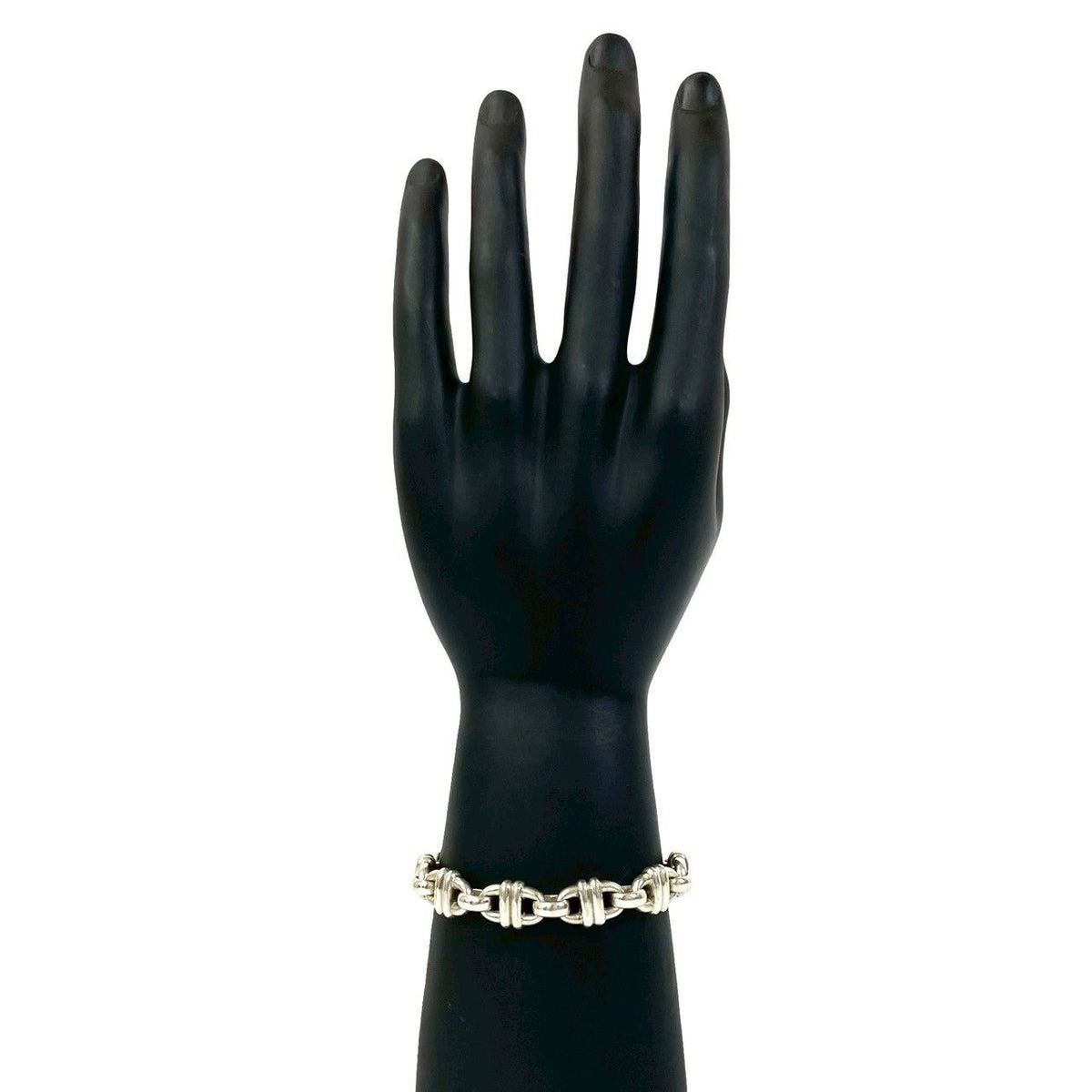 Hermes Vintage Cybele 925 Sterling Silver Chain Bracelet Bangle — view 2