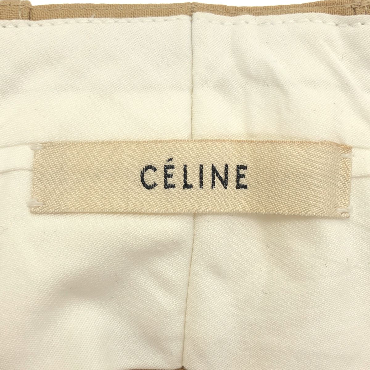 Celine by Phoebe Philo Cotton Wide Trousers Pants 2 Beige 36 — view 3