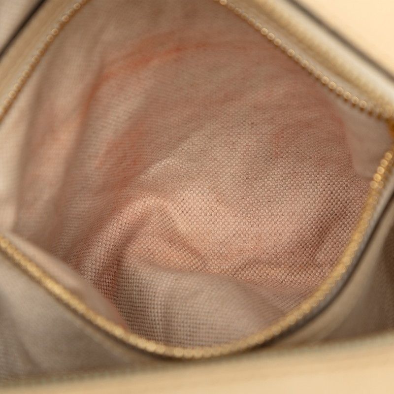 Gucci GG Logo Crossbody Shoulder Bag Beige Red Leather — view 5