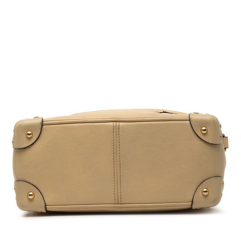 Gucci GG Logo Crossbody Shoulder Bag Beige Red Leather — view 3
