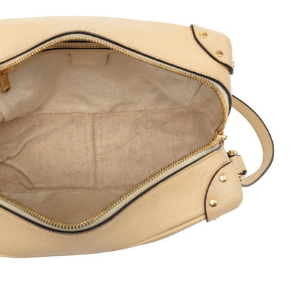 Gucci GG Logo Crossbody Shoulder Bag Beige Red Leather — view 4