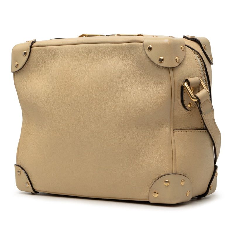 Gucci GG Logo Crossbody Shoulder Bag Beige Red Leather — view 2