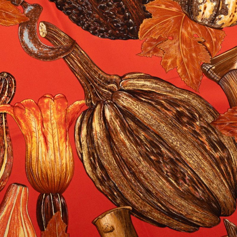 Hermes Carre 90 Citrouilles Et Coloquintes Pumpkin And Colocinto Scarf Large — view 5